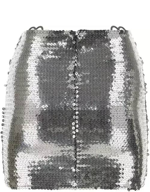 Nensi Dojaka Silver Sequins Mini Skirt