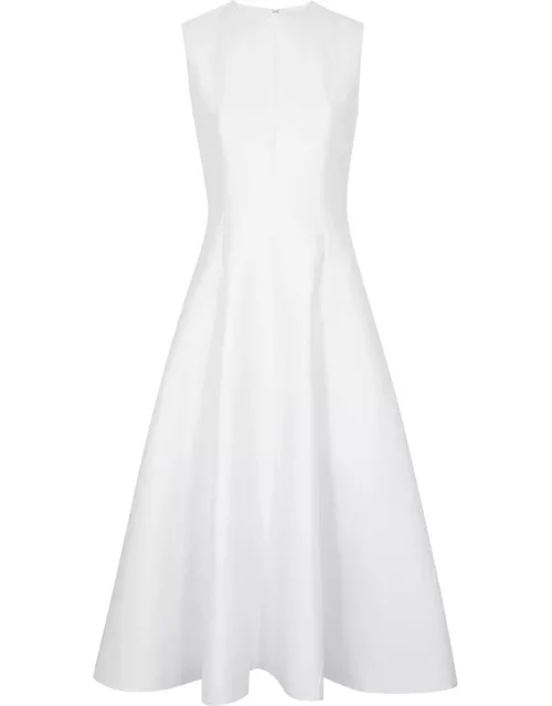 Emilia Wickstead Mara Floral-jacquard Twill Midi Dress - White - 12 (UK12 / M)