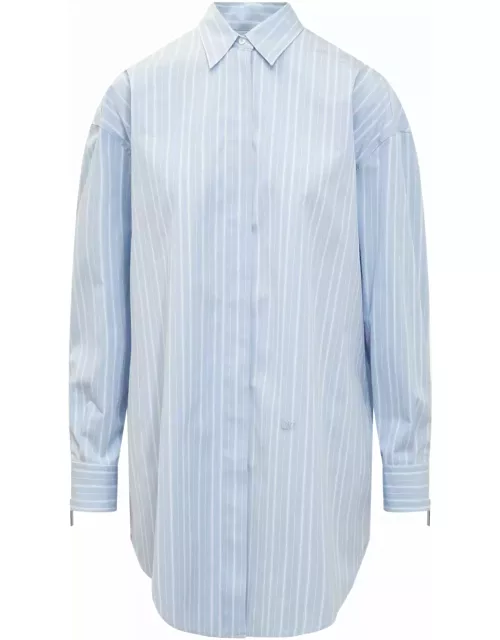 Off-White Embroidered Poplin Shirt Dres