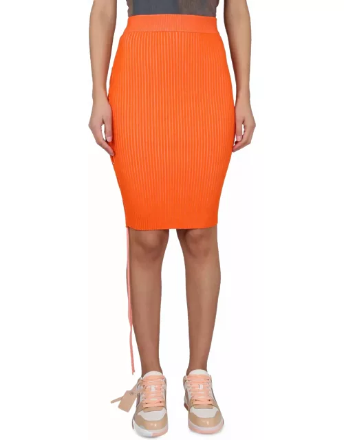 Off-White Skirt In Orange Viscose
