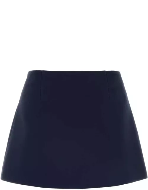Prada Navy Blue Wool Blend Mini Skirt