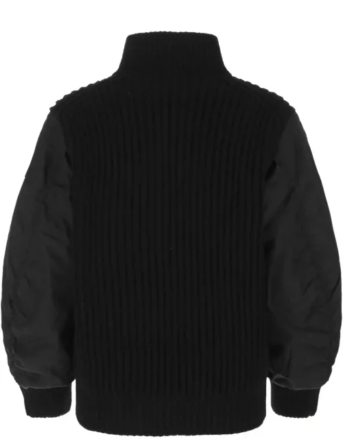 Prada Black Cashmere And Re-nylon Jacket
