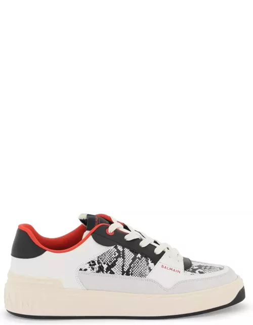 Balmain B-court Flip Sneakers In Python-effect Leather