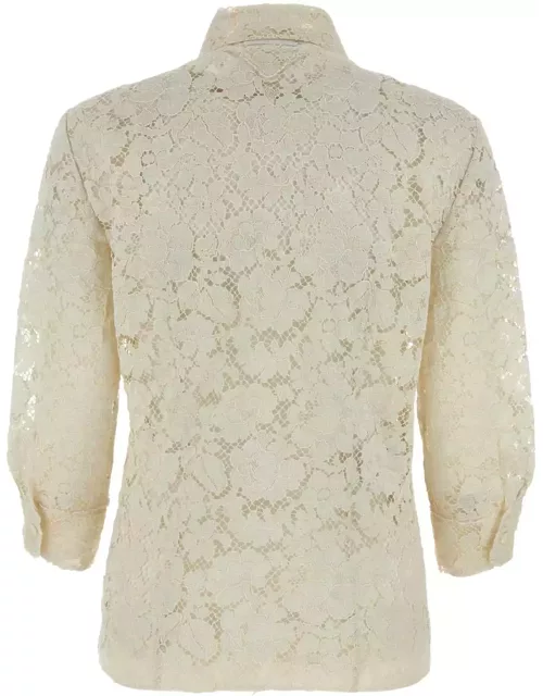 Prada Ivory Lace Shirt