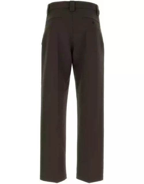 Lemaire Dark Brown Polyester Blend Pant