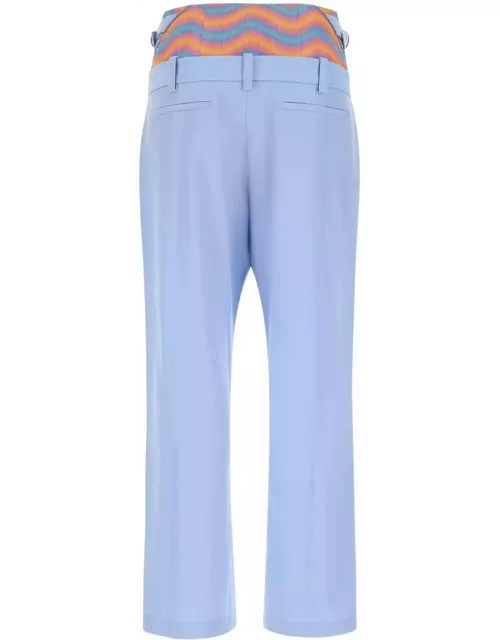 Bluemarble Pastel Light Blue Wool Wide-leg Swim Pant