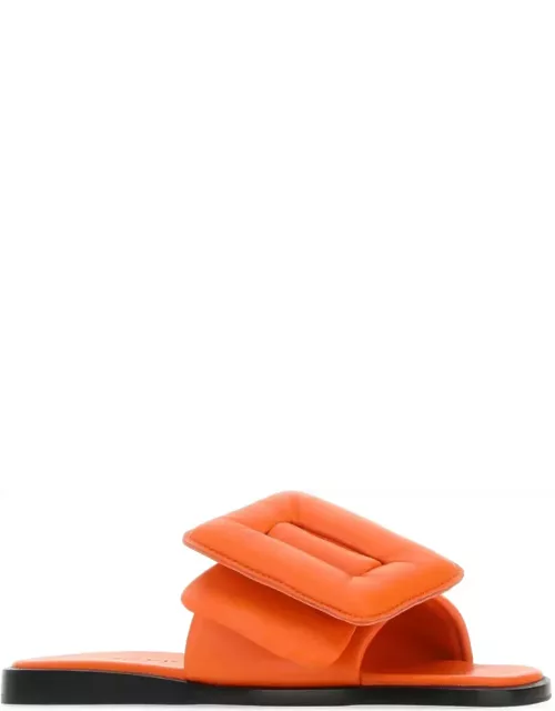 BOYY Orange Leather Puffy Slipper