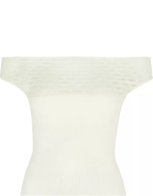 Gimaguas Avenue Cropped Knitted top - White - M (UK12 / M)