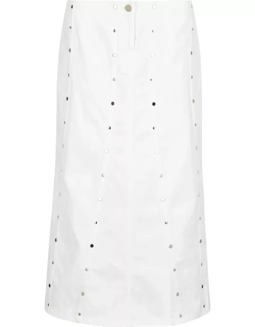 Gimaguas Berta Studded Denim Midi Skirt - White - 40 (UK12 / M)