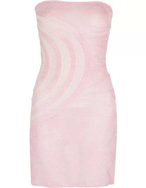Gimaguas Été Intarsia Pointelle-knit Mini Dress - Pink - M (UK12 / M)