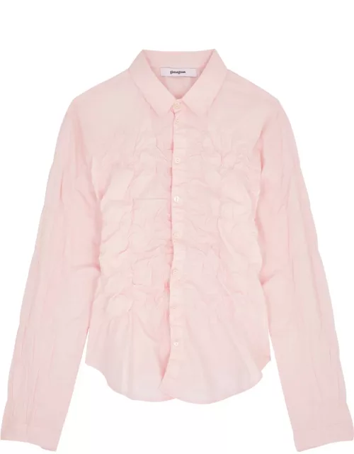 Gimaguas Lupa Smocked Cotton Shirt - Pink - M (UK12 / M)