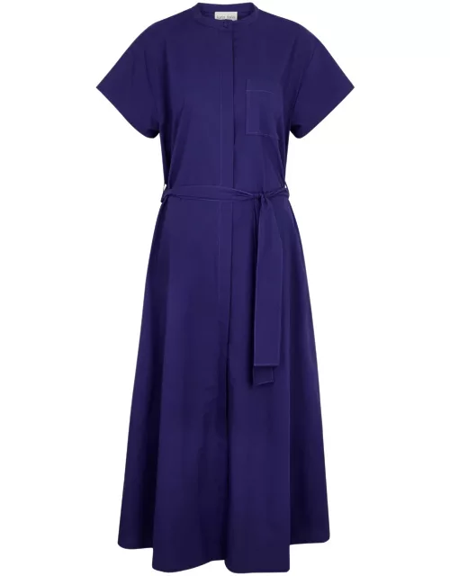 Forte_forte Belted Cotton-poplin Midi Dress - Blue - 1 (UK 8 / S)