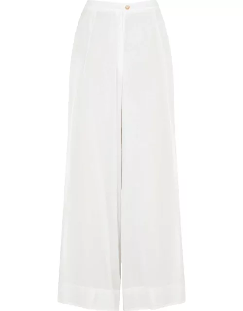Forte_forte Wide-leg Voile Trousers - White - 1 (UK 8 / S)