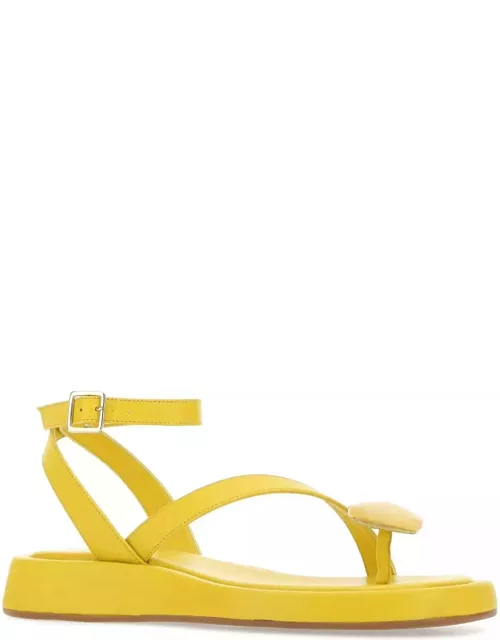 GIA BORGHINI Yellow Leather Rosie 18 Thong Sandal