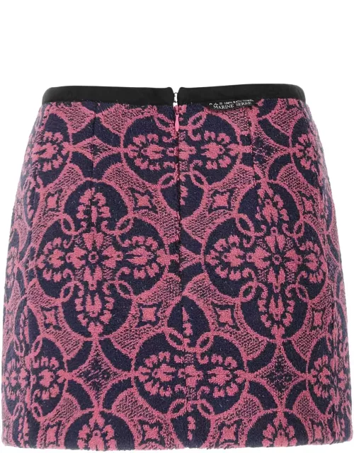 Marine Serre Embroidered Cotton And Polyester Mini Skirt