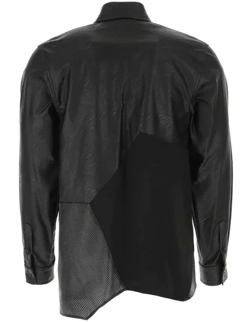 Koché Black Synthetic Leather And Satin Shirt