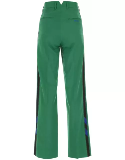 Koché Green Polyester Blend Wide-leg Pant