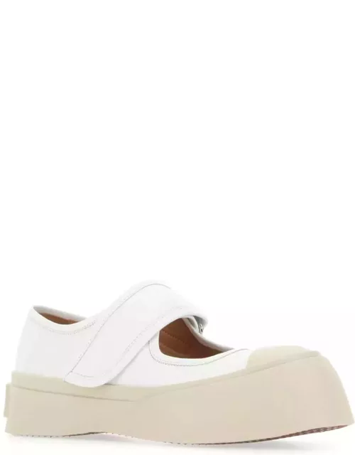 Marni White Leather Mary Jane Sneaker