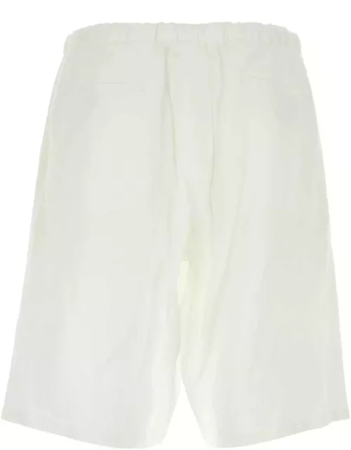 Prada White Linen Bermuda Short
