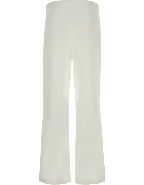 Prada White Cotton Wide-leg Pant