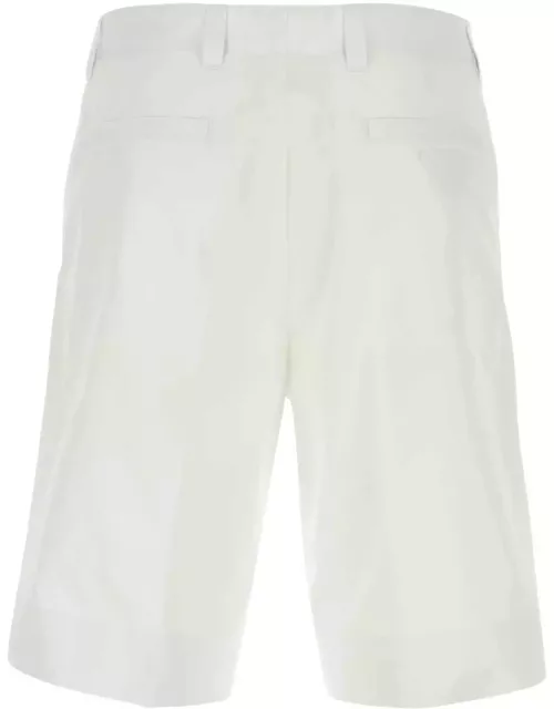 Prada White Cotton Bermuda Short