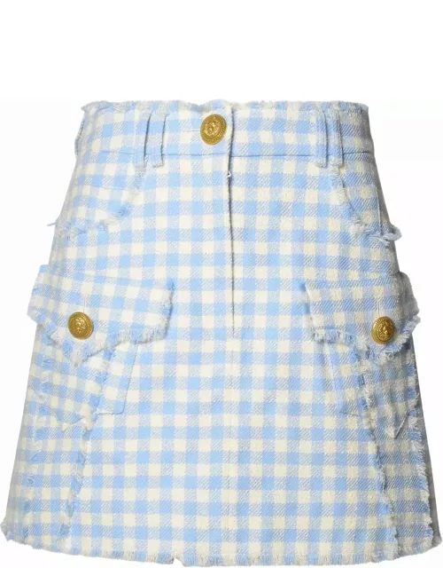 Balmain Two-tone Cotton Skirt