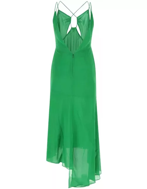 The Andamane Green Stretch Silk Dres