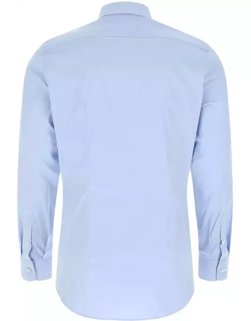 Prada Pastel Light Blue Stretch Poplin Shirt