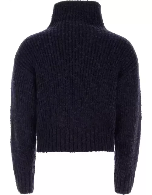 Ami Alexandre Mattiussi Midnight Blue Wool Blend Sweater