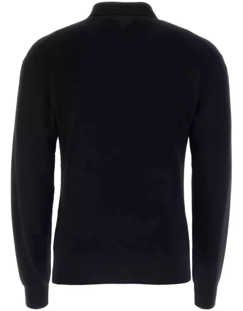 Prada Black Cashmere Blend Polo Shirt