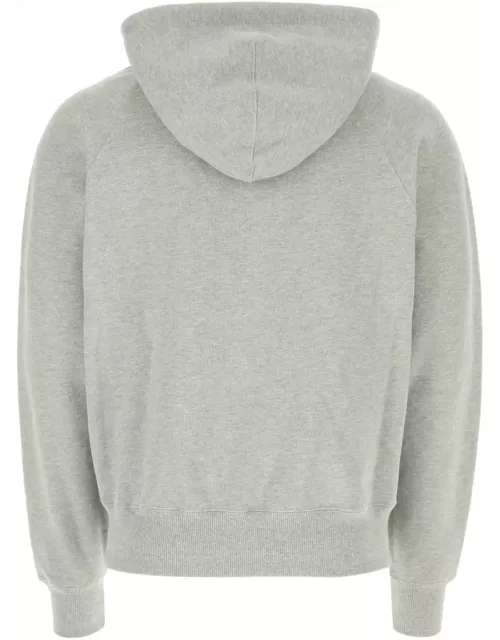 Ami Alexandre Mattiussi Melange Grey Stretch Cotton Sweatshirt
