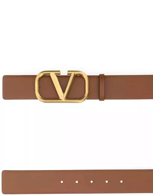 Valentino Garavani Brown Leather Vlogo Belt