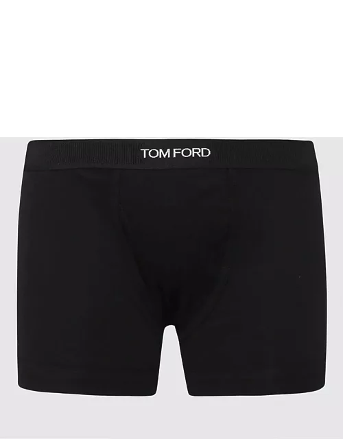 Tom Ford Black Cotton Blend Boxers Set