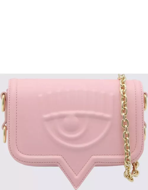 Chiara Ferragni Pink Faux Leather Eyelike Shoulder Bag