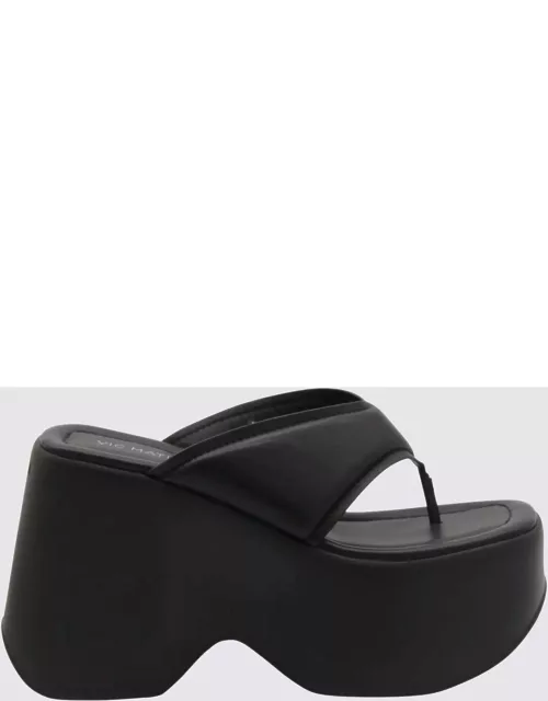 Vic Matié Black Leather Sandal
