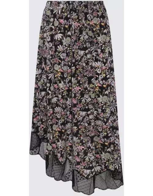 Zadig & Voltaire Black Multicolour Silk Skirt