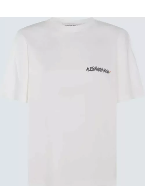 Alessandra Rich White Multicolour Cotton T-shirt