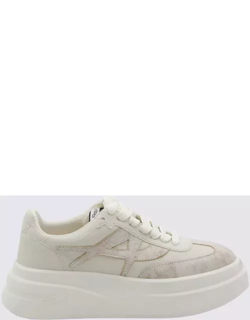 Ash White And Beige Leather Sneaker