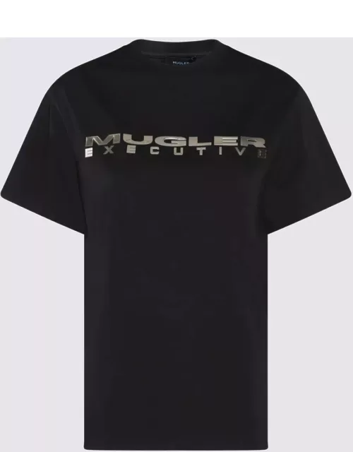 Mugler Black Cotton T-shirt