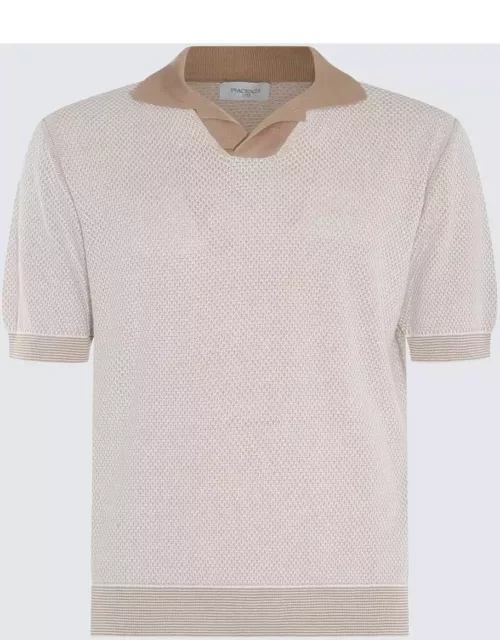 Piacenza Cashmere Beige Cotton-silk Blend Polo Shirt
