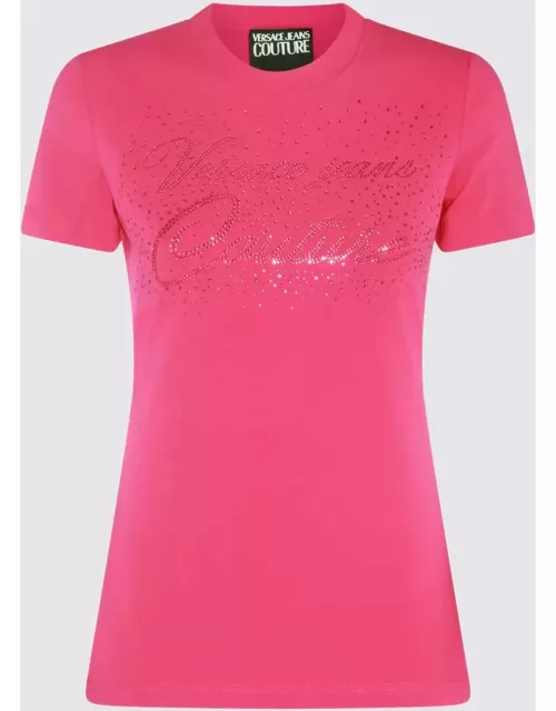 Pink Cotton Blend T-shirt Versace Jeans Couture