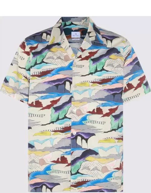 Paul Smith Cream Multicolour Cotton Shirt