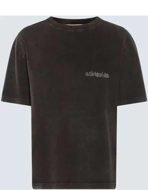 Alessandra Rich Dark Grey Multicolour Cotton T-shirt