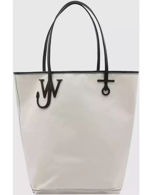 J.W. Anderson Natural And Black Cotton And Leather Tall Anchor Tote Bag