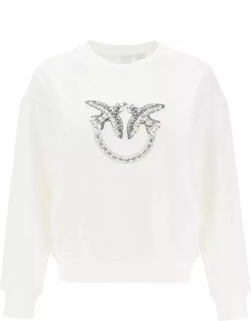 Pinko Nelly Sweatshirt With Love Birds Embroidery