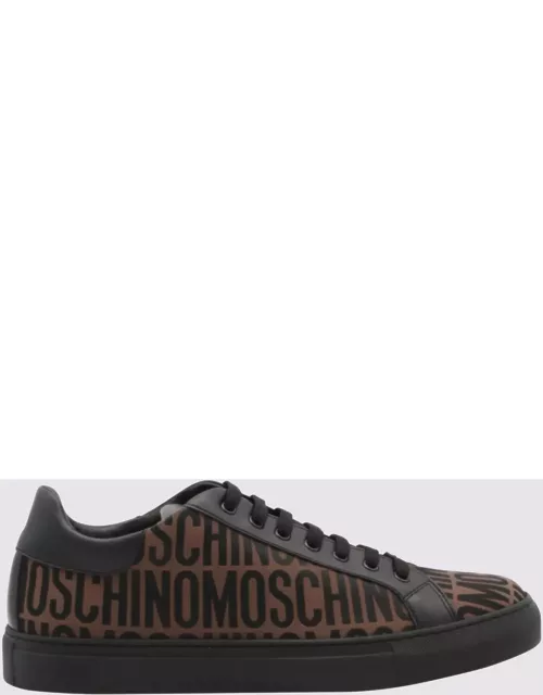 Moschino Brown All Over Logo Sneaker
