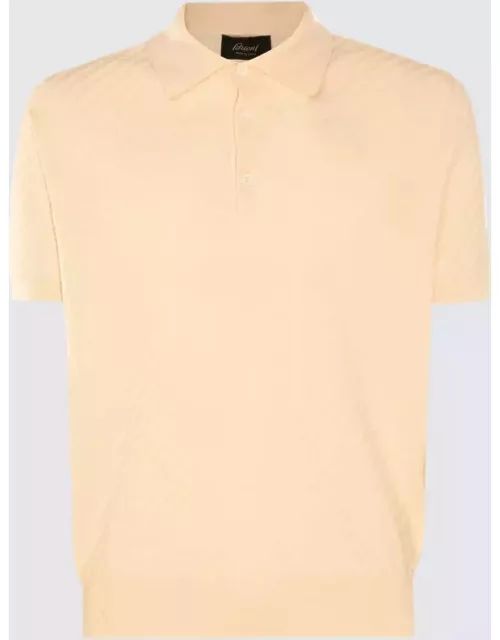 Brioni Cream Cotton-silk Blend Polo Shirt