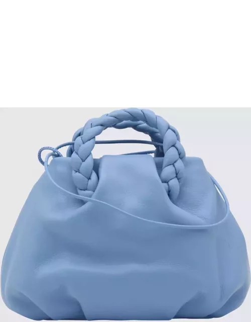 Hereu Blue Ciel Leather Bombon Handle Bag