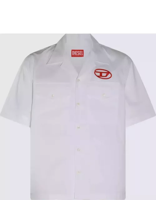 Diesel White And Red Cotton Shirt
