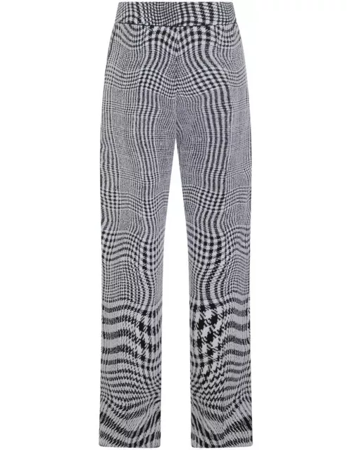 Burberry Wraped Houndstooth Jacquard Wide-leg Trouser
